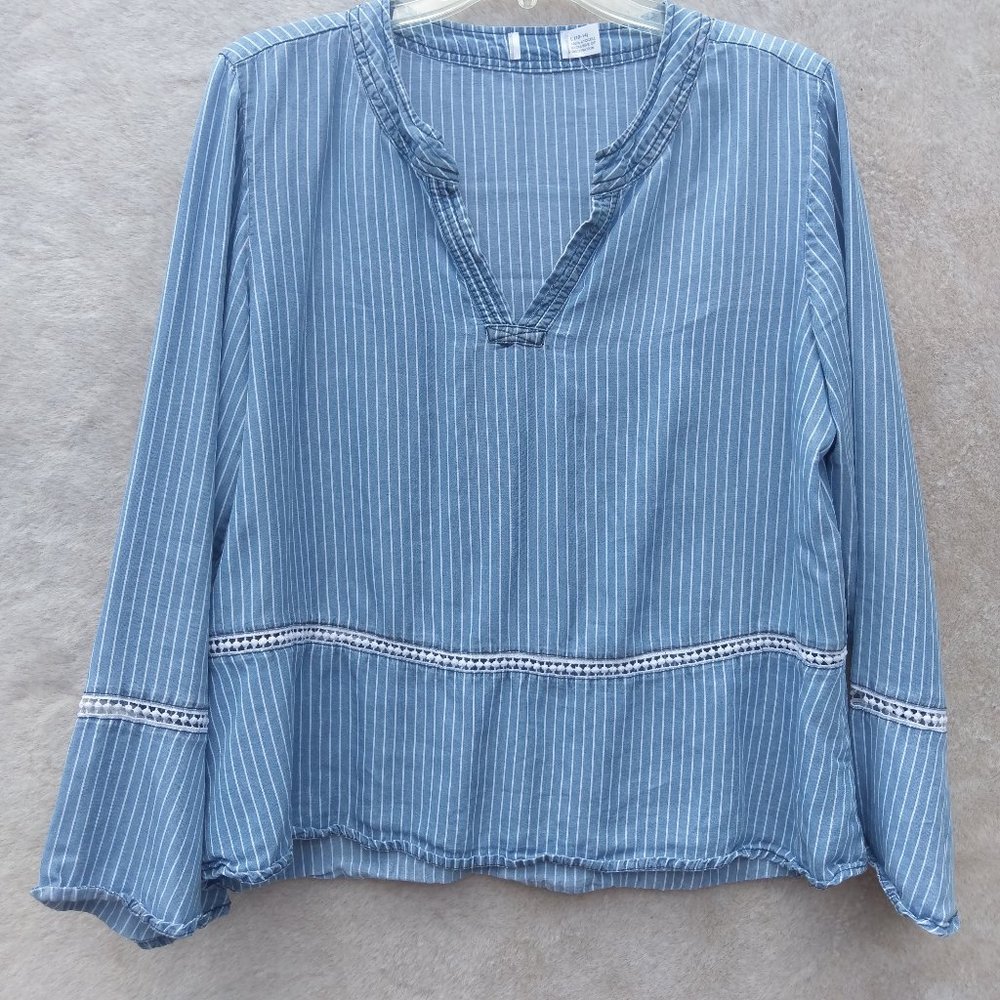 Jean flowy blouse